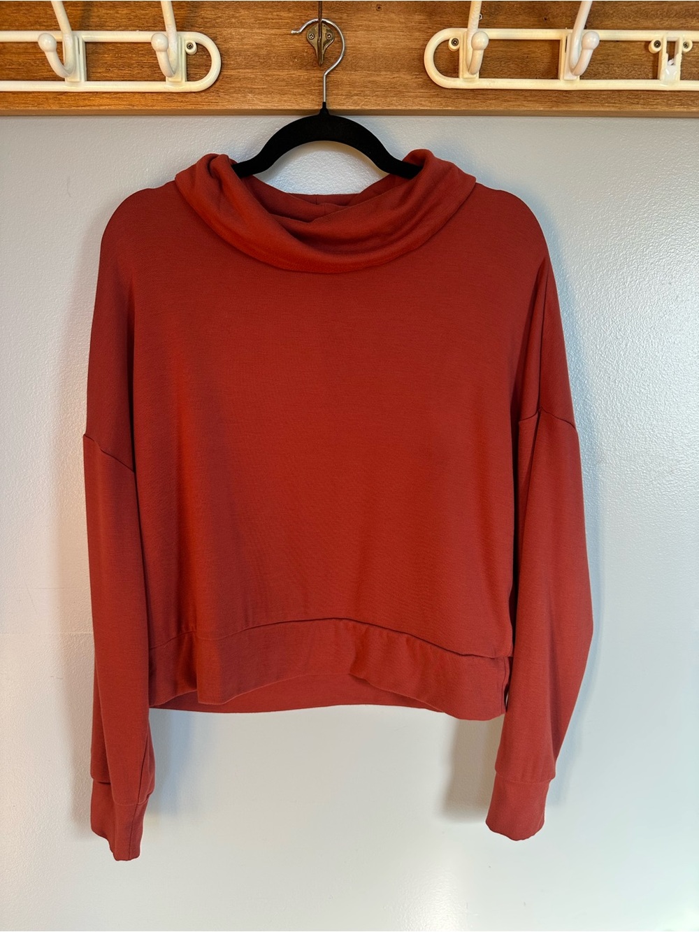 Denver Hayes Cowl-Neck Shirt in Rust